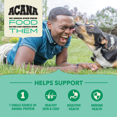 ACANA Lamb & Pumpkin ingredient scan shows oats, sorghum, millet and pumpkin.
