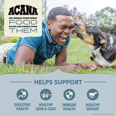 ACANA Wholesome Grains Sea to Stream fish ingredients with herring, mackerel and catfish.