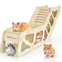 AccEncyc hamster tunnel hideout ladder for safe climbing and cozy hiding inside the cage.