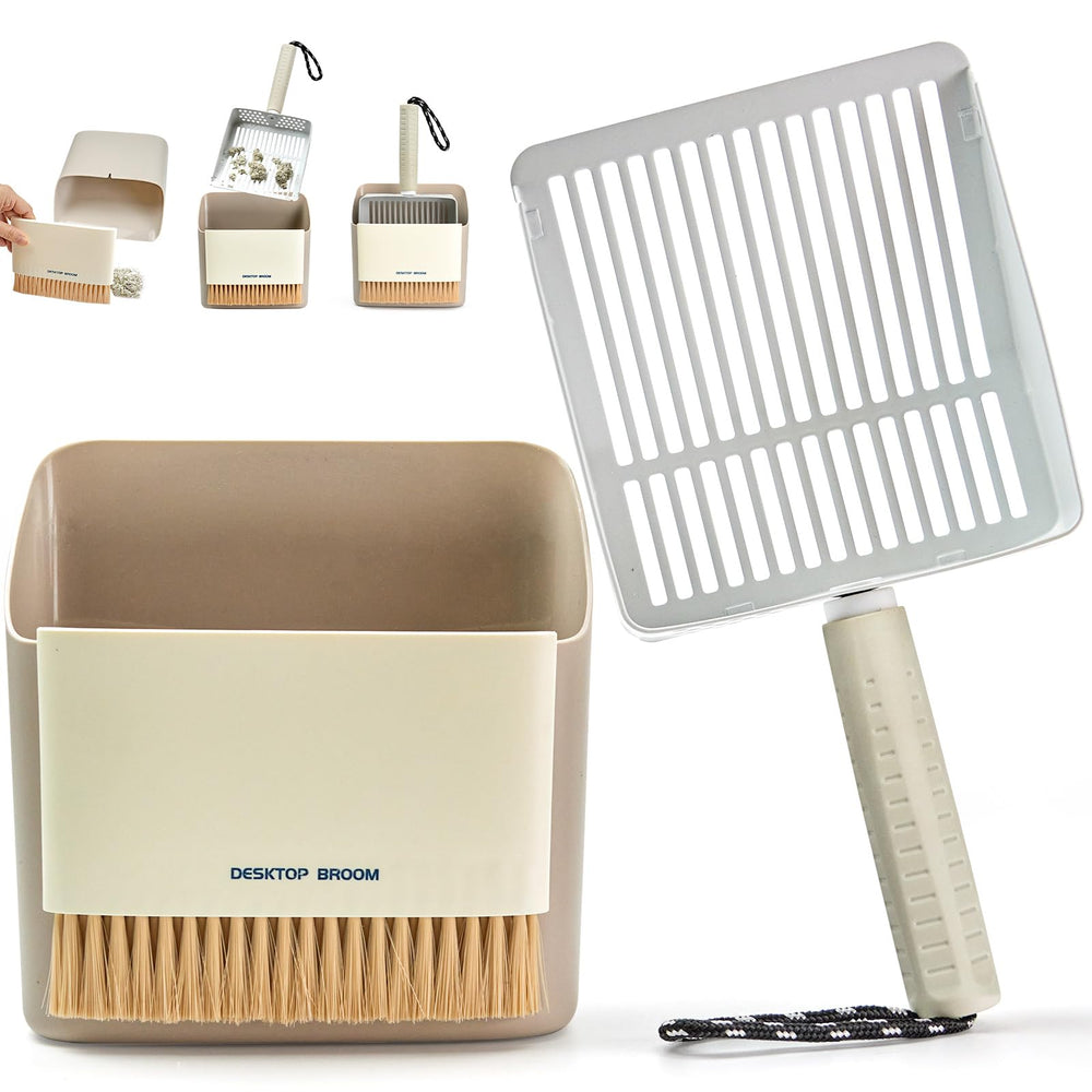 Accesfire metal litter scoop with holder for quick, clean scooping.