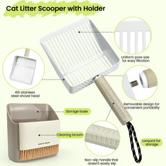 Accesfire stainless steel scoop with non-stick surface prevents clumps.