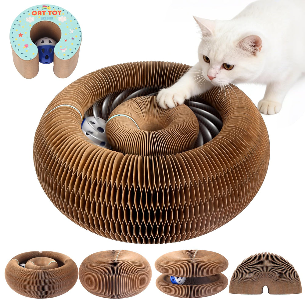 ACEDIGI extensible scratcher cardboard offers versatile play for claws and stretching.