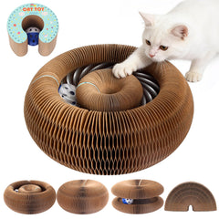 ACEDIGI extensible scratcher cardboard offers versatile play for claws and stretching.