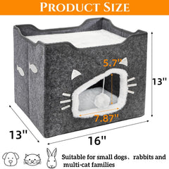 Acshio Cat House hanging plush ball invites play and engagement.