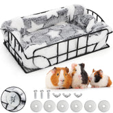 Acshio rat cage platform with metal basket for secure resting space.