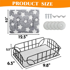 Acshio star-pattern sleeping mat inside the basket enhances comfort.