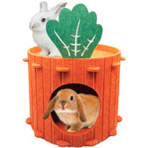 Acsist Rabbit Hideout carrot-theme bed offers a cozy, secure resting space for small pets.