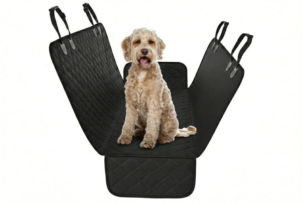Active Pets black standard dog car hammock back seat cover protects upholstery on muddy trips