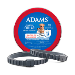 ADAMS flea & tick collar packaging shows convenient protection for dogs