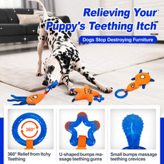 ADDPETS puppy chew toys with textures for 360Β° relief and engagement.