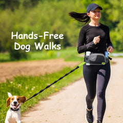 Removable snack pouch attached to the side for quick treat access.