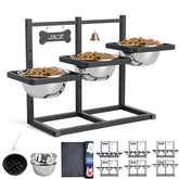 ADENGL elevated dog bowls assembly showing tool-free setup for multi-pet homes.