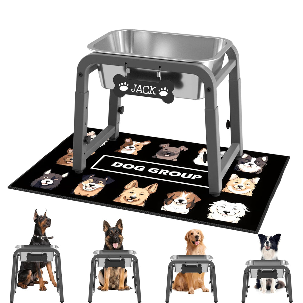 ADENGL elevated dog water bowl top view showing height-adjustable design for easy access