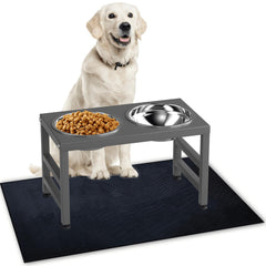 ADENGL metal raised dog bowl stand with dual 42oz bowls for comfortable eating height.