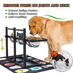 ADENGL six-height stand adjustable for growing large dogs and ergonomic feeding.