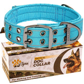 ADITYNA heavy-duty dog collar for large breeds with handle for controlled training sessions.