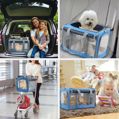 Adkyop large blue soft-sided carrier removable base insert for stability