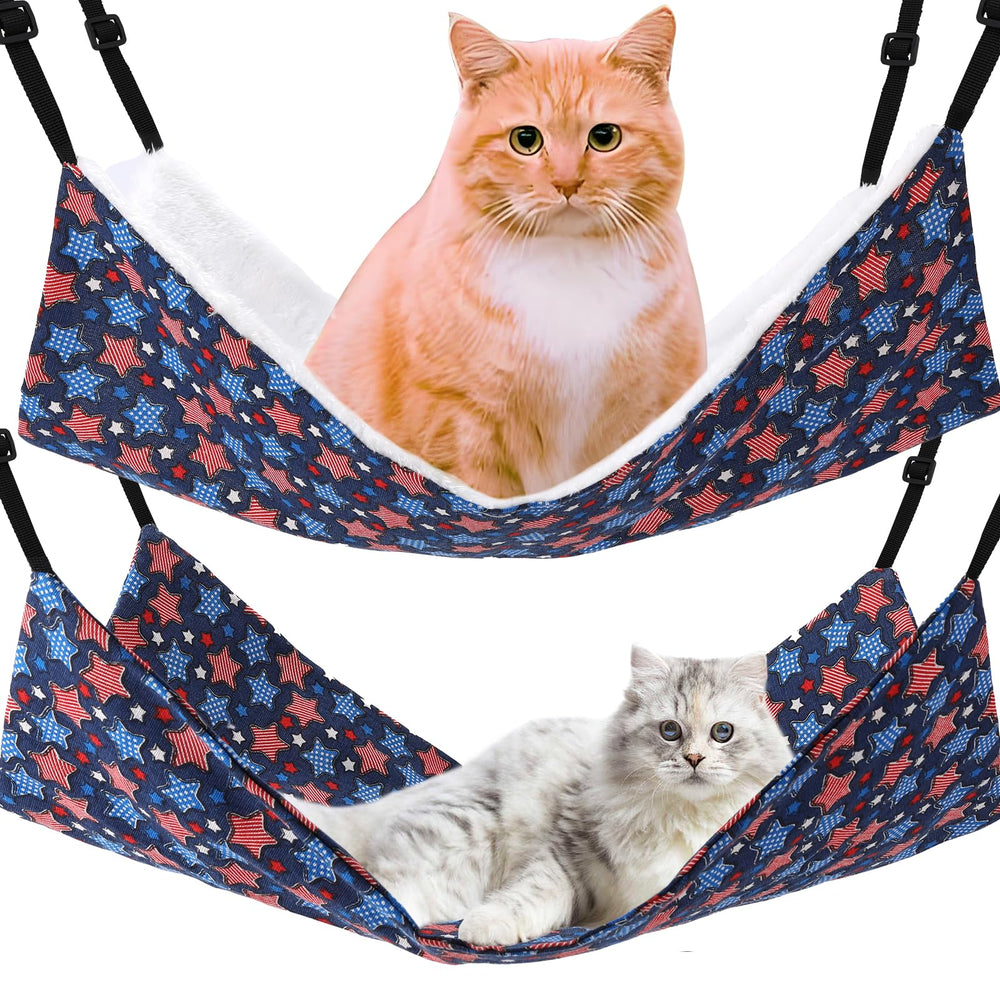 Admaison cat hammock for cages with stars pattern, ideal for small pets.