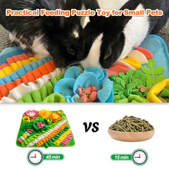 Adpartner snuffle mat with flowers enhances feeding by hiding treats in colorful loops.