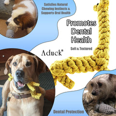 ADUCK dog teeth-cleaning rope toy to massage gums during chewing.