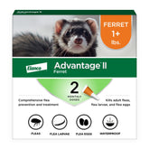 Advantage II Ferret tube applied on the neck for quick, convenient flea protection.