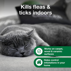 Close-up on carpet with Advantage spray designed to avoid staining fabrics.