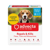 Advecta Ultra bottle drops showing packaging for medium dogs