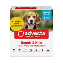Advecta Ultra bottle pour shows easy application for fast flea protection.