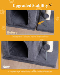 Aechonow extended sisal scratching post supports full-body stretching.