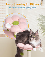 Aechonow Flower Cat Tree with three staggered platforms for climbing