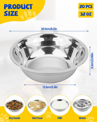 Aecsze thickened stainless steel dog bowl, 32oz, built for durability and scratch resistance.
