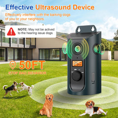AFDLLDQM Ultrasonic deterrent emits high-frequency sounds to curb barking