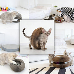 Affiuya Foldable Cat Scratcher stores flat when not in use.