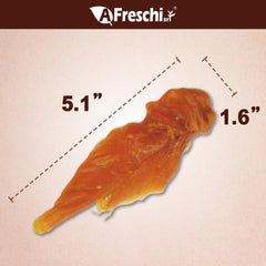 A Freschi srl Chicken Jerky Bites, ideal as bite-sized rewards during training.