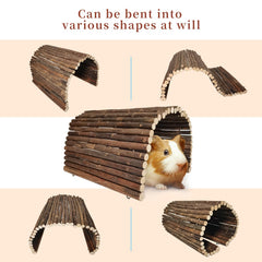 AGGQQA Guinea Pig Hideout natural wood texture adds authentic comfort