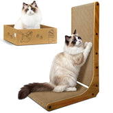 AGYM Cat Scratcher 26-inch L-shape for indoor cats, ideal for scratching and stretching.