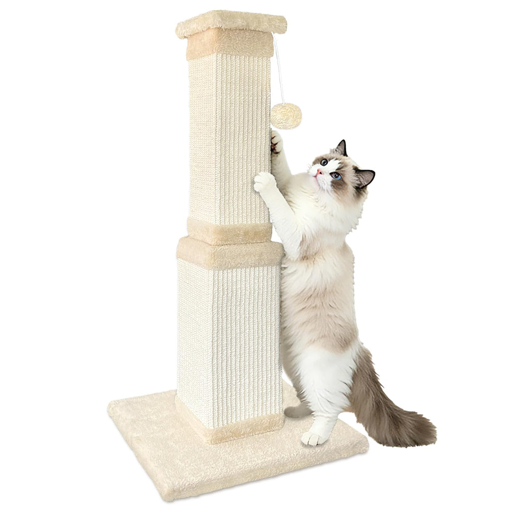 AGYM sisal scratch post 32-inch beige for large indoor cats