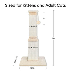 AGYM wide base scratch post prevents tipping during play