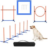 AHAILUOO dog hoop adjustable height for easy home agility practice.