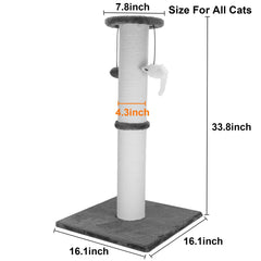 Ahomdoo cat scratching post 34in cotton rope wrap offers durable texture for claws.