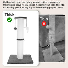 Ahomdoo cat scratching post hanging ball invites interactive play by furniture.
