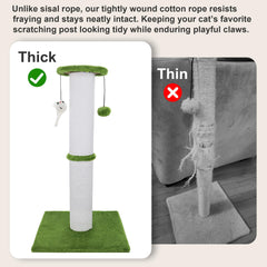 Ahomdoo mice toy detail on scratching post for engaging play