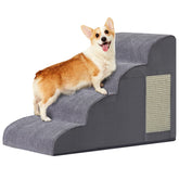 Ahpmeoa 4-step dog stairs bed ramp for small dogs, easing bed access