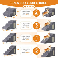 Ahpmeoa dog stairs with non-slip bottom for stable use on sofa or bed