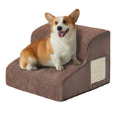 Ahpmeoa dog steps beside bed with non-slip base for safe bed access.
