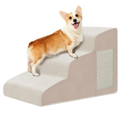 Ahpmeoa Pet Stairs 3-step curved design for stable climbs for small dogs