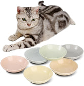 AHX ceramic cat bowls, colorful set for vibrant mealtime appeal.