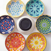 AHX ceramic cat bowls multicolor six-pack for stylish mealtime
