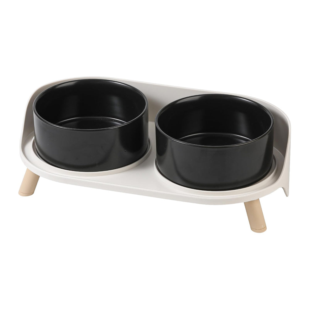 AHX elevated ceramic dog bowl set on stand promotes comfortable eating for small to medium dogs.