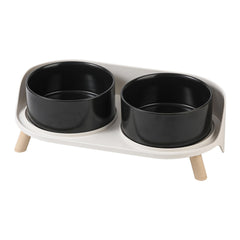 AHX elevated ceramic dog bowl set on stand promotes comfortable eating for small to medium dogs.